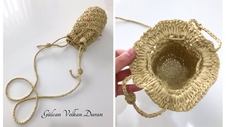 Easy Crochet Bag - Rafya İp İle Örgü Mini Torba Çanta Yapımı