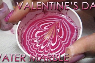Valentine’s Day Water Marble Nail Art Tutorial