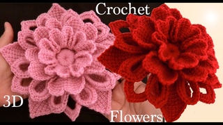 Como hacer flores en 3D a Crochet Irlandés tejidas en punto tunecino tejido tallermanualperu