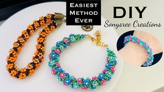 Tubular Daisy Spiral Bracelet+Daisy flower beaded bracelet+boncuklu iek+pulsera Margarita