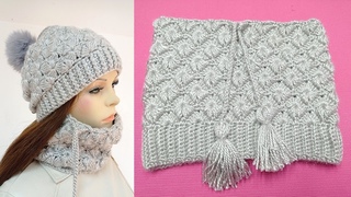 Como tejer el cuello N° 14 UNISEX a crochet en punto ROMBOS o BAVARIAN para varones y mujeres