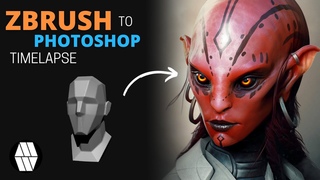 ZBrush to Photoshop Timelapse - ’Female Alien Bust’ Concept