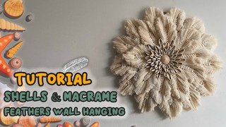 TUTORIAL Seashells & Macrame Feathers Wall Hanging / DIY SIMPLE HOME DECOR