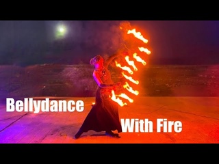 Tribal Fusion Bellydance with Fire Fans by Ksenia Kokoz. Fireshow in Batumi, Georgia.