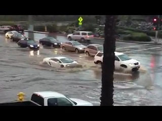 Lamborghini takes on California flood waters
