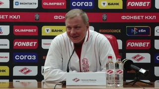 Тренер Спартака Алексей Жамнов после матча с ХК Трактор. 10-й тур КХЛ-24/25