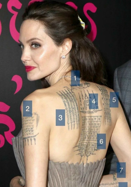 Анджелина джоли спина тату фото Анджелина джоли спина тату фото