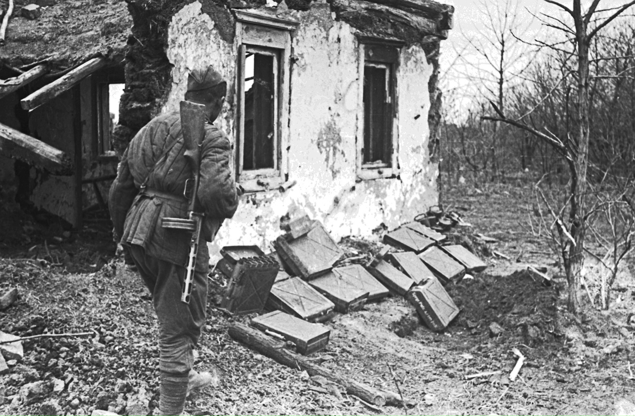 Разрушенная деревня 1945 ВОВ
