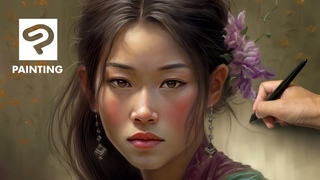 Clip Studio Paint Version 2 - Digital Portrait Painting Demo Tutorial - Timelapse / Speed Painting