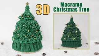 DIY Tutorial  How To Make 3D Macrame Christmas Tree  (rbol de Navidad)